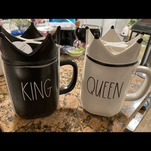 King and queen Rae Dunn coffee mugs